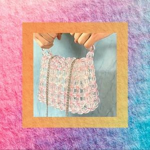 Zara Mini Purse with Top Handles and Long Chain